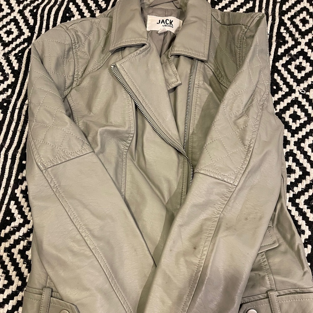 Gray faux leather jacket